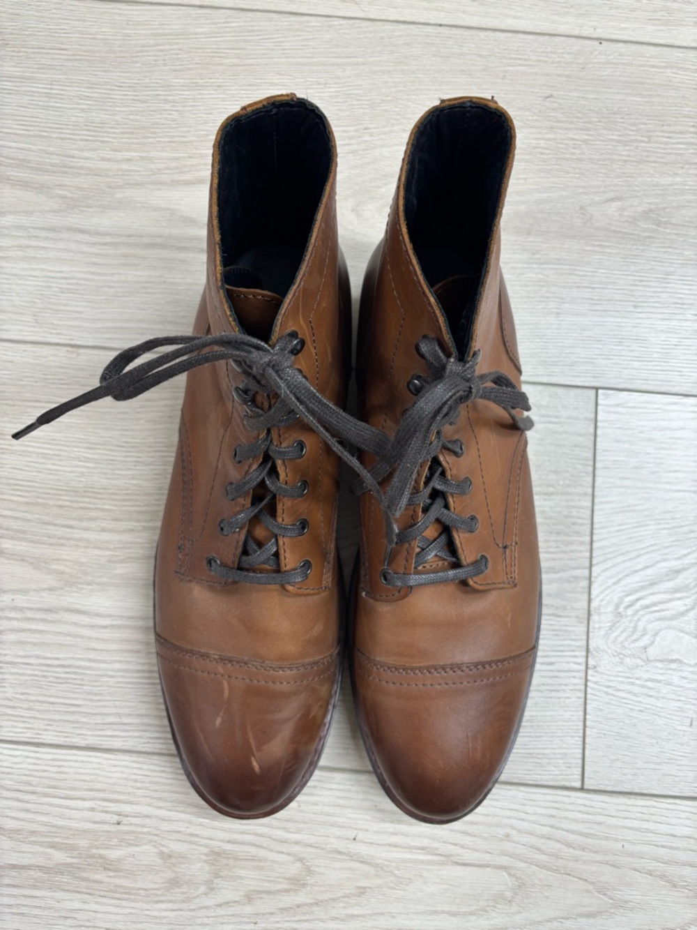 Thursday Boot Company Men's Captain Leather Lace-Up Boots in Brandy - Picture 6 of 11
